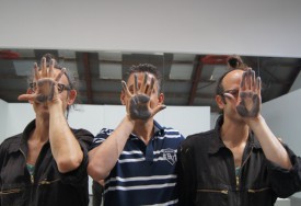 Tryout workshop with Syrian artist Mosab Anzo at New Dakota, Amsterdam, 9-10 June, 2016 refugee artists