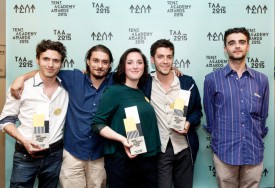TAA 2015 winners Gideon van der Stelt on the far left AVES Project and Sara Bachour photo Aad Hoogendoorn