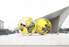 Olafur Eliasson, design sketch Kissing Earth for Stationsplein, night view (2014)