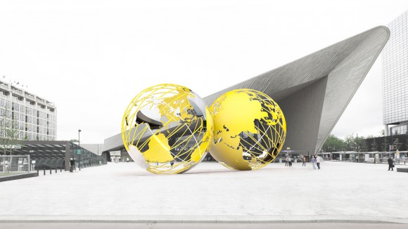 Olafur Eliasson, ontwerpschets Kissing Earth voor Stationsplein (2014)