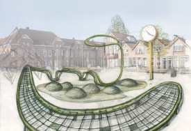 De Klimplant, design sketch Christine Saalfeld for Bloemhoflplein